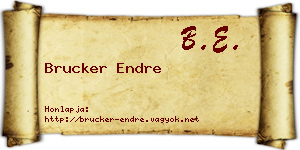 Brucker Endre névjegykártya